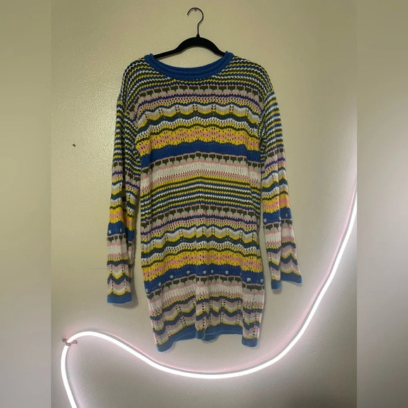 Colorful Knitted Sweater Cover Up - Picture 1 of 2